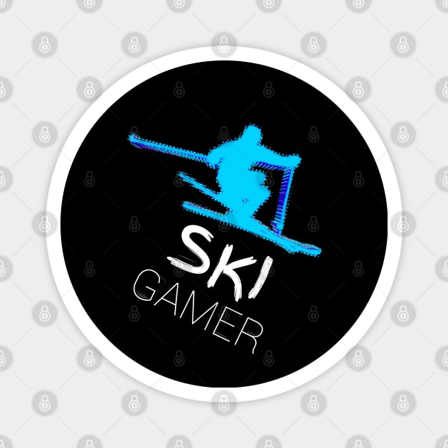 Ski Gamer - Alpine Ski - 2022 Olympic Winter Sports Lover -  Snowboarding - Graphic Typography Saying Magnet by MaystarUniverse